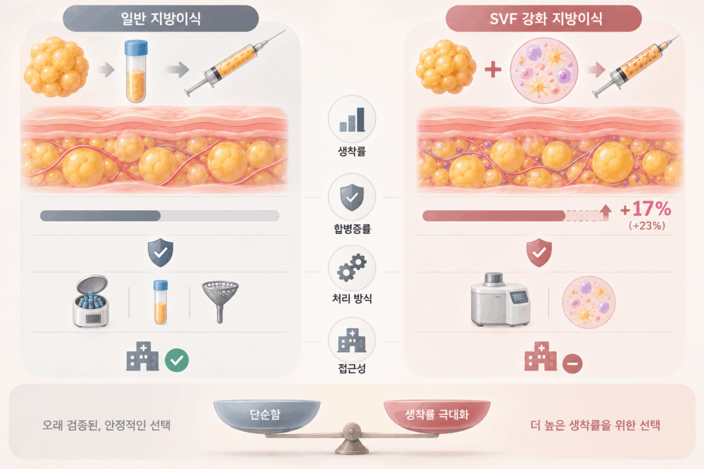 일반-지방이식과-SVF-강화-비교-1024x683 비교의 기준점 — SVF를 첨가하지 않은 일반 지방이식은 지금 어디에 있나