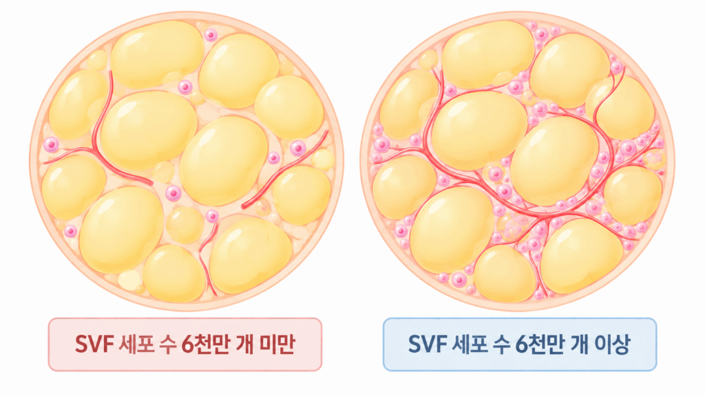 세포수에-따른-생착률-1024x576 SVF 연구의 최신 동향 — 2025~2026 논문으로 본 재생의학의 방향